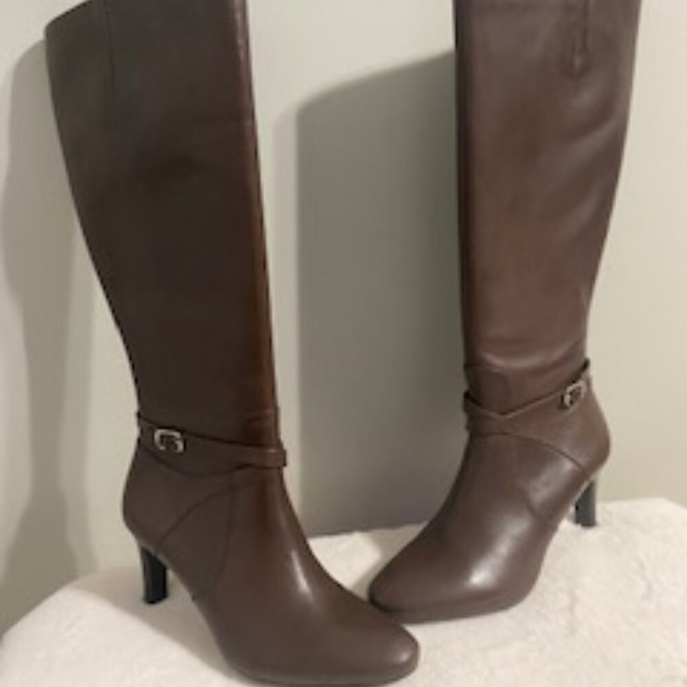 Lauren Ralph Lauren Elberta Dark Brown Leather Boots - Brand New